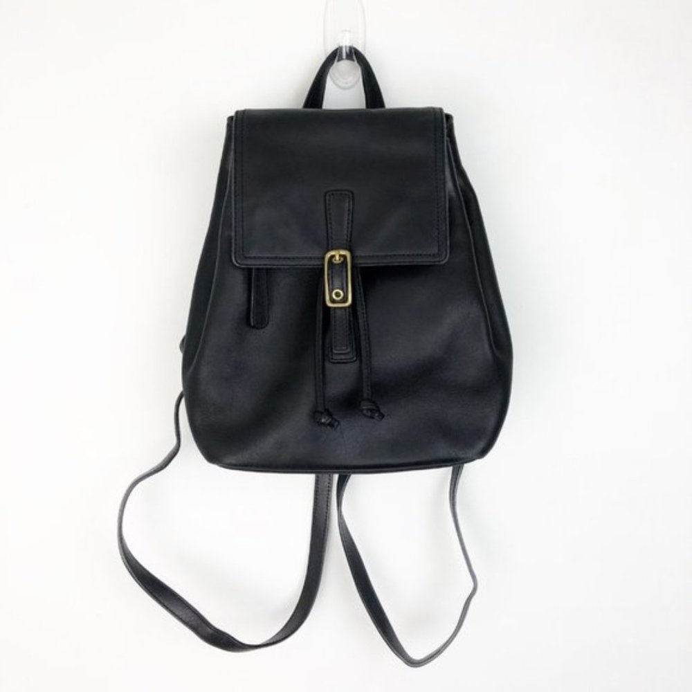 Vintage Coach Black Drawstring Backpack 9858